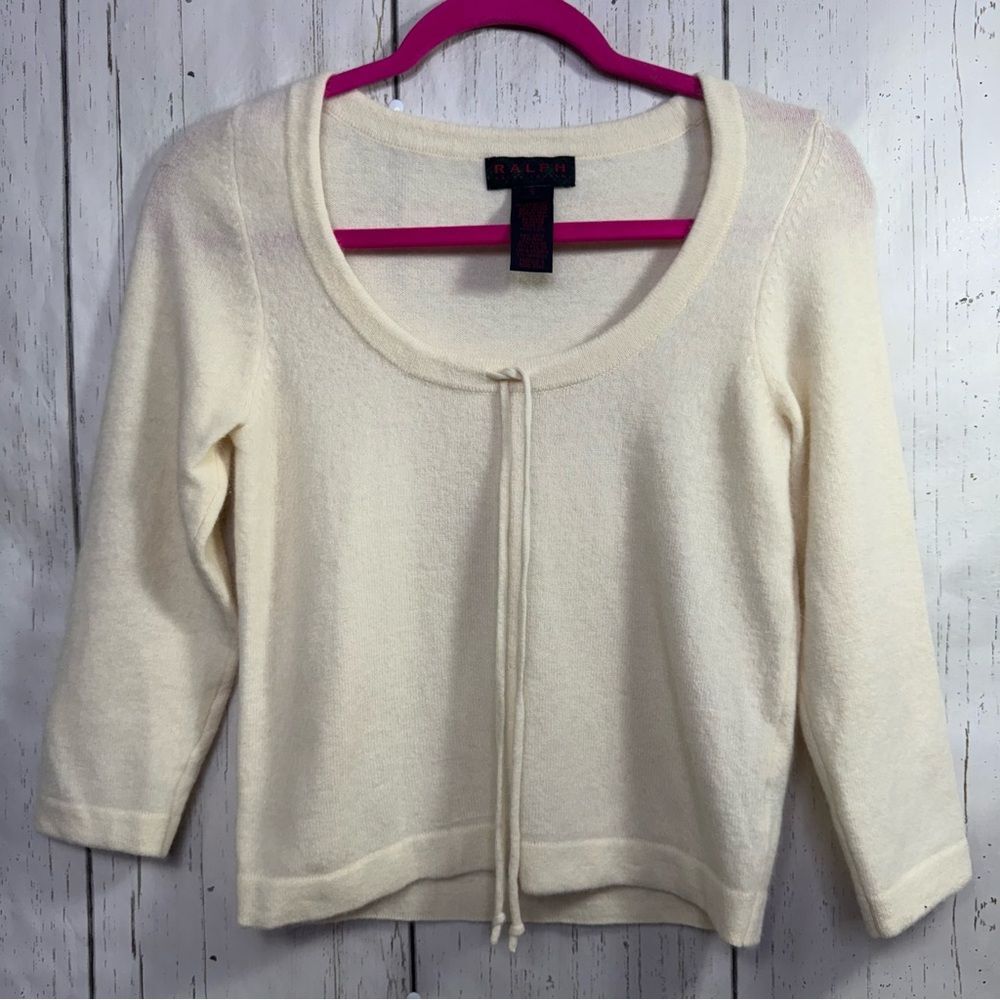 Ralph Lauren Cream Scoop Neck Knit Sweater